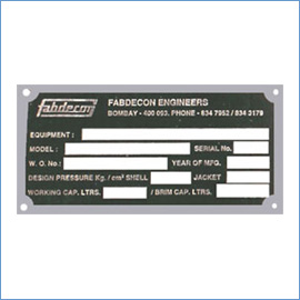 Stainless Steel Etched Labels Plates
